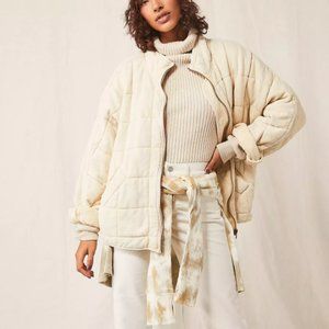 Free People Dolman Quilted Knit Jacket crea size S